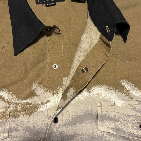 Vintage Western Cowboy Shirt XL Horse Print Rodeo Aesthetic Y2K Country Grunge - Picture 5 of 7